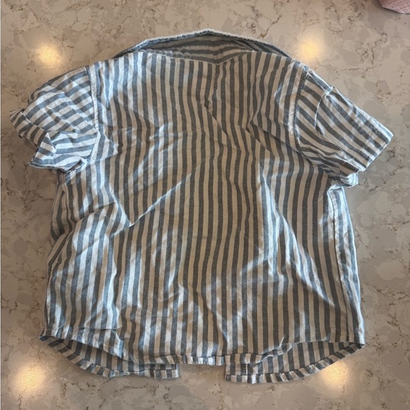Old navy, 6-12 months Striped Blue and White Shirt - Picture 2 of 5
